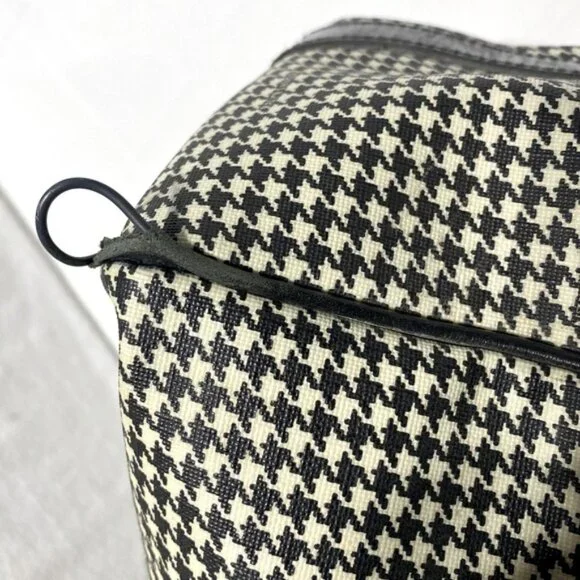 SOLD-Vintage Polo Ralph Lauren Houndstooth Coated Canvas Leather Duffle Bag RARE - Picture 11 of 16